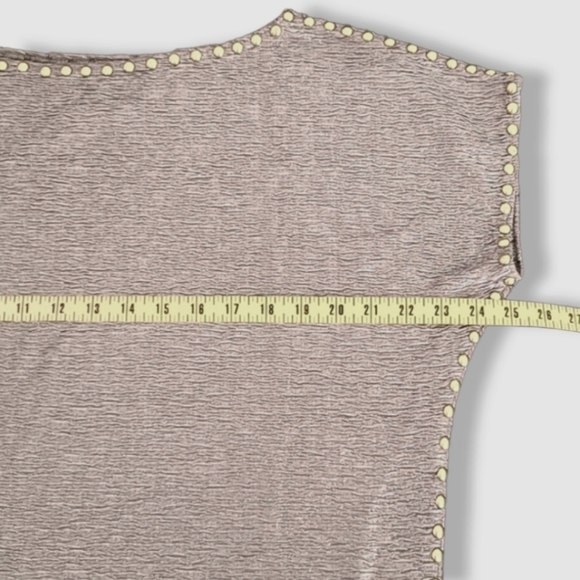 VINTAGE 80's Studded Shift Dress Small S SMITH & SMITH NYC Textured Crinkled - Picture 11 of 16